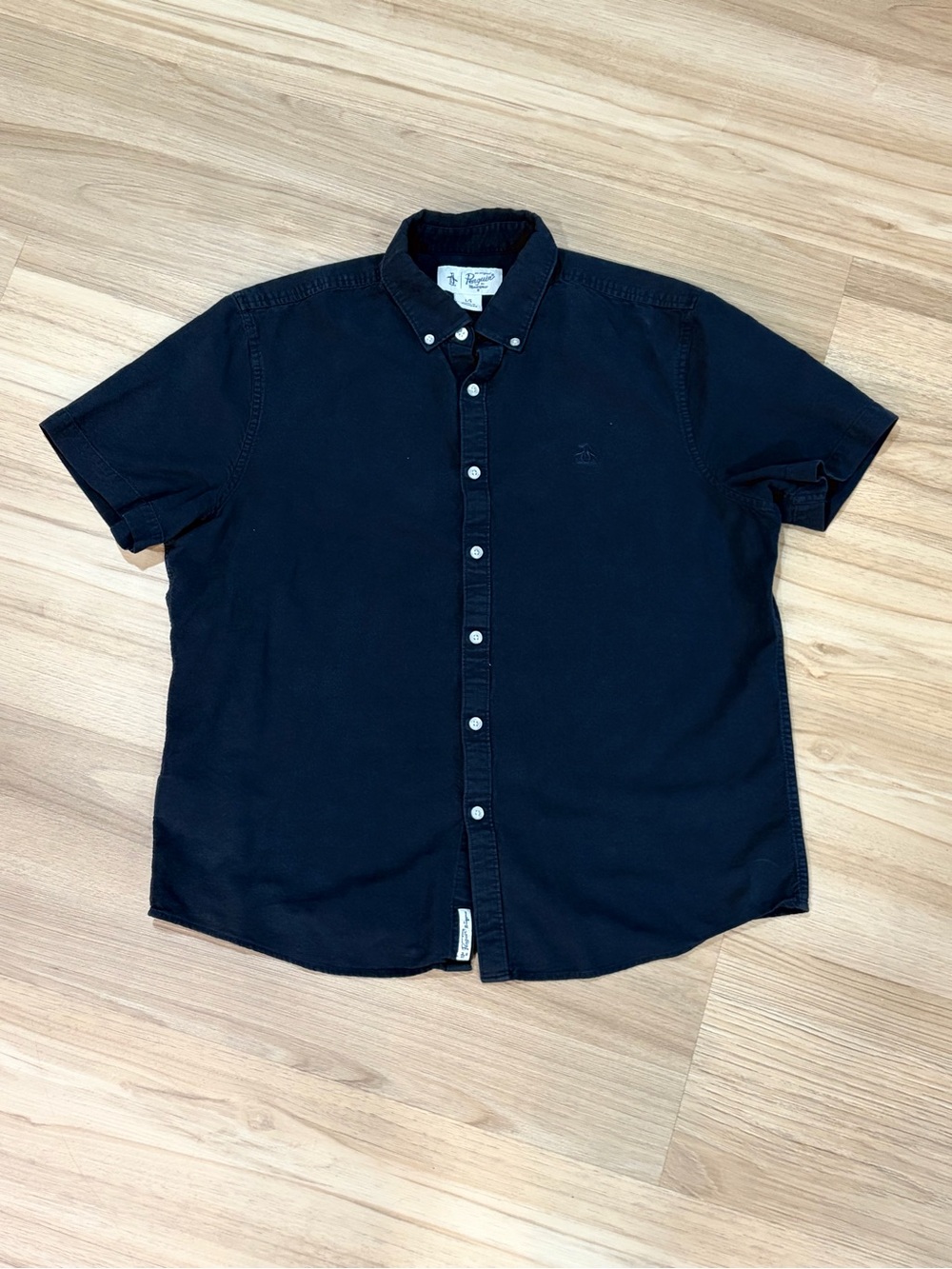 Men Original Penguin Short Sleeve Dress Shirt Slim